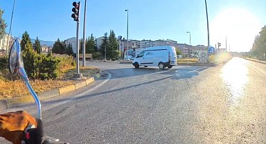 Karabük'te kırmızı ışık ihlalleri kask kamerasında