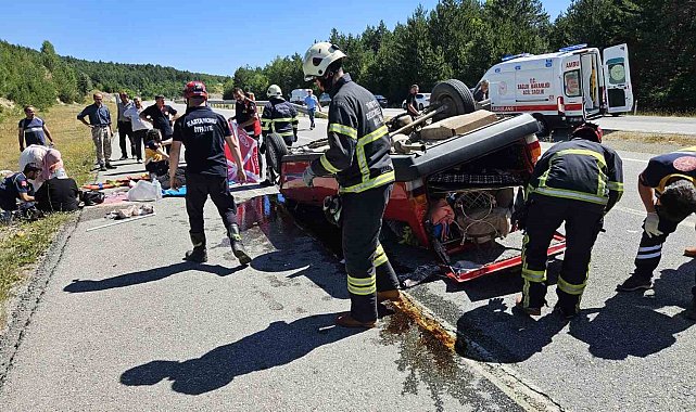 Kastamonu'da Tofaş marka otomobil takla attı: 3 yaralı