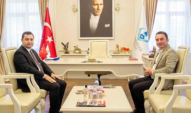 Kaymakam Temel'in ilk ziyareti Başkan Dökmeci'ye