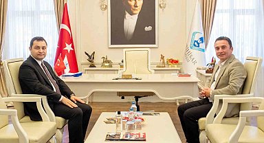 Kaymakam Temel'in ilk ziyareti Başkan Dökmeci'ye