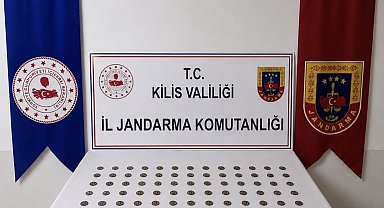 Kilis'te ticari takside 107 tarihi sikke ele geçirildi