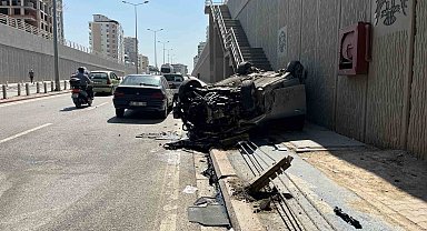 Kontrolden çıkan otomobil takla attı: 1 yaralı