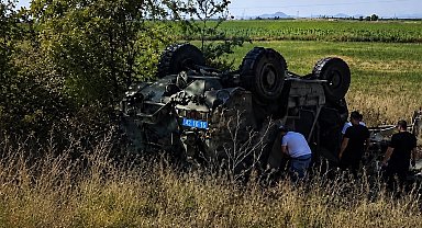 Konya'da askeri araç devrildi: 1 yaralı