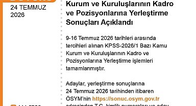 KPSS-20261 yerleştirme sonuçları açıklandı
