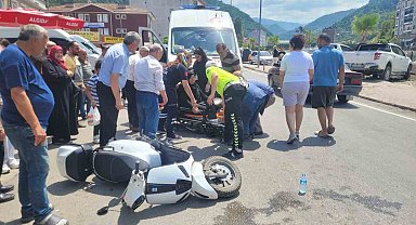 Motosikletin çarptığı kadın yaralandı
