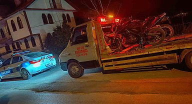 Mudurnu'da kural tanımaz motosikletlilere geçit yok: 2 araç trafikten men edildi