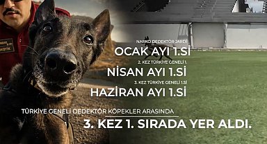 Narkotik köpeği 'Jardi' üçüncü kez zirvede