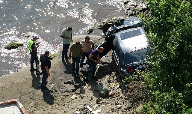 Ordu'da otomobil 30 metreden deniz kıyısına uçtu: "Uçak düşüyor zannettim"