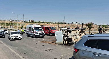 Otomobil refüje çarparak takla attı: 1 yaralı