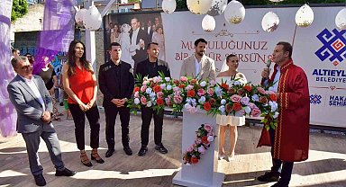 Sabri Uğur parkı açık hava nikah salonu hizmete açıldı