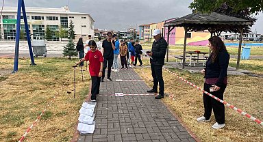 Sağanak yağmur oryantiring heyecanını durduramadı