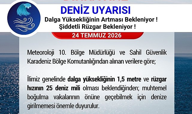 Samsun Valiliği'nden 'denize girmeyin' uyarısı