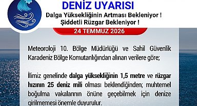 Samsun Valiliği'nden 'denize girmeyin' uyarısı