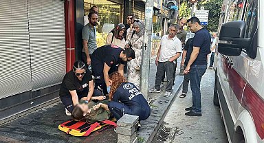 Samsun'da ıslak zeminde düşen genç kadın hastaneye kaldırıldı