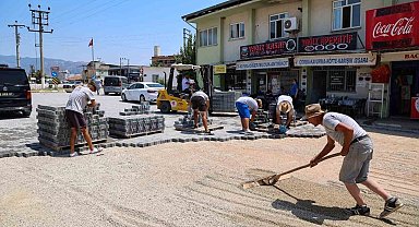 Şehir Hastanesi yoluna parke taşı çalışması