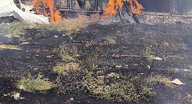 Siirt bir evin bahçesinde çıkan yangın söndürüldü