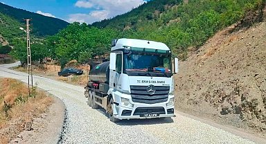 Sinop'ta köy yollarında asfalt mesaisi