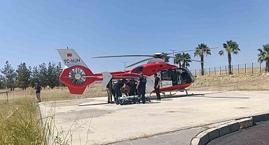 Şırnak'ta yaralanan şahıs ambulans helikopterle Şanlıurfa'ya getirildi