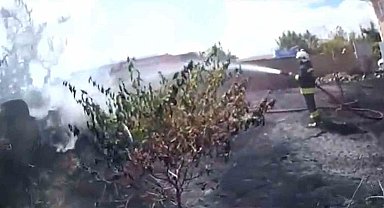 Sivrihisar'da çıkan yangın eve sirayet etmeden söndürüldü