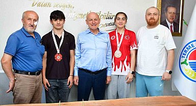 Terme'nin şampiyonları Başkan Kul'un konuğu oldu
