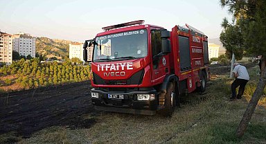 Yerleşim yerine yakın otluk alanda çıkan yangın korkuttu