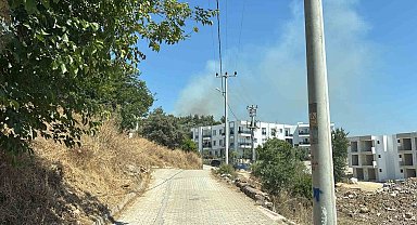Yerleşim yerlerine yakın makilik alandaki yangın korkuttu