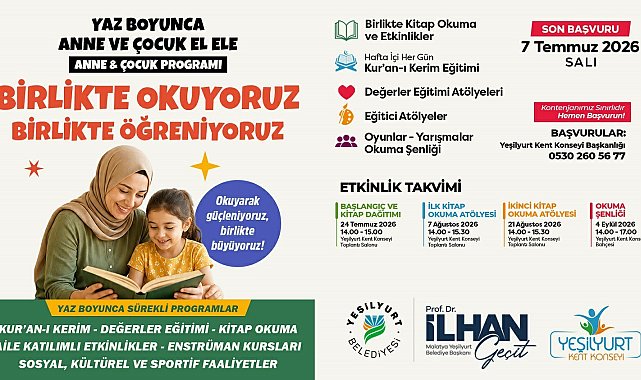 Yeşilyurt'ta "Birlikte Okuyoruz, Birlikte Eğleniyoruz" etkinlikleri başlıyor