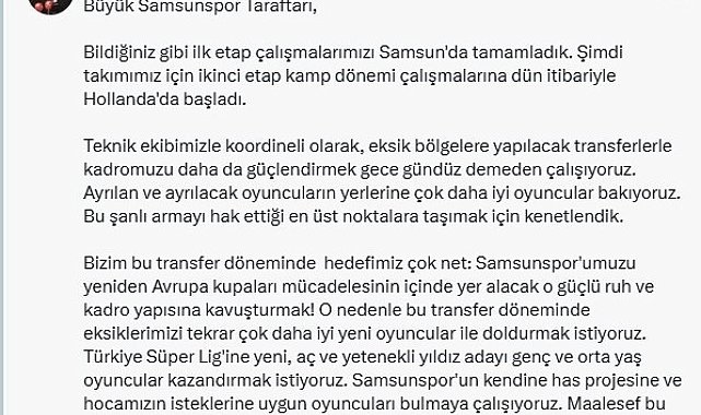 Yüksel Yıldırım: "Ayrılan oyuncuların yerine çok daha iyilerine bakıyoruz"